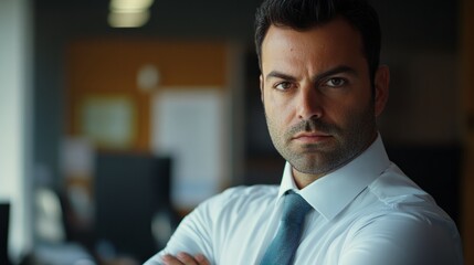 Fototapeta premium business man with arms crossed generative ai