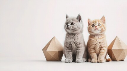 Adorable Grey British Shorthair Kitten Sitting Gracefully at Weeks