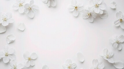Cherry Blossoms on Clean White Background for Minimalist Designs