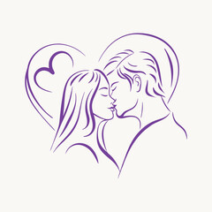  A couple leaning in for a gentle kiss