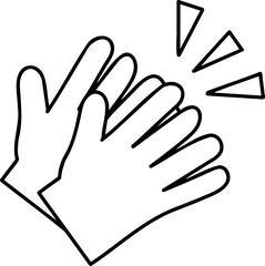 Applaud hand. Give five gesture. Outline clap applause pictogram