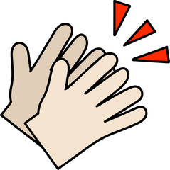 Applaud hand. Give five gesture. Outline clap applause pictogram