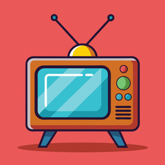 retro tv set with space