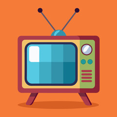 retro tv set with clipping path