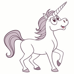 unicorn cartoon isolated vector illustration