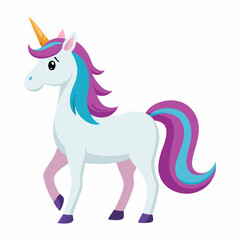 unicorn cartoon isolated vector illustration
