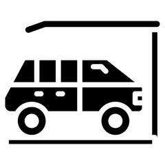 Minimalist Glyph Car Garage Icon