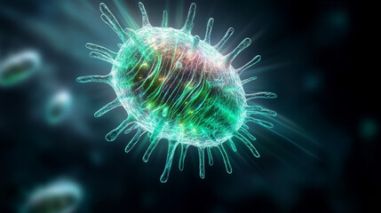 Bacterial Spores in a colorful digital illustration