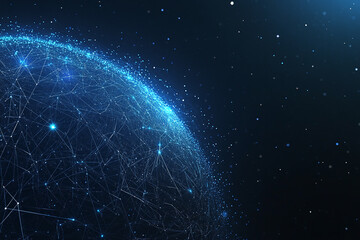 Fototapeta premium Futuristic Global Network with Digital Connections and Glowing Data Points in a Tech-Inspired Abstract Earth Design