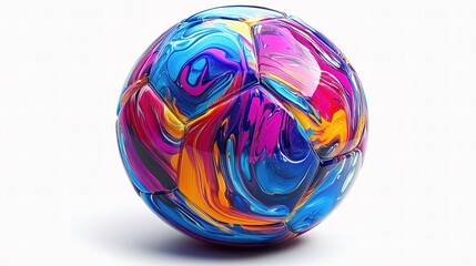 Fototapeta premium Realistic 3D Soccer Ball with Vibrant Textures and Colors