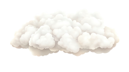 A fluffy, white cloud floats gracefully in a clear blue sky, symbolizing tranquility and peace. This serene natural element brings a sense of calm and invites daydreaming.