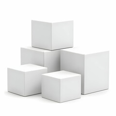 Obraz premium 3D Render White Cubes Abstract Background
