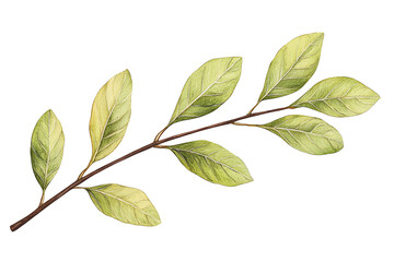 Obraz premium A close-up of a fresh green leaf branch showcasing vibrant colors and intricate details. Perfect for nature lovers, gardening enthusiasts, and food enthusiasts.