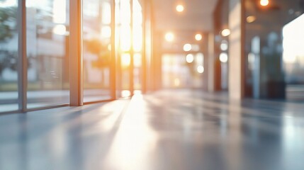 Blurred Light in Modern Office Interior with Soft Background Glow