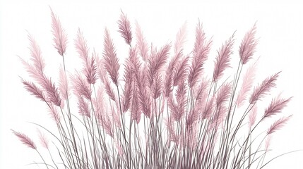 Fototapeta premium Beautiful Cluster of Lush Ornamental Grass in Wide Angle Centered View