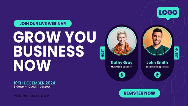 Online Webinar Meeting Guests Talking Promotion