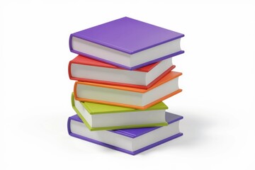 A stack of colorful books, neatly arranged, suggesting education, knowledge, and reading.
