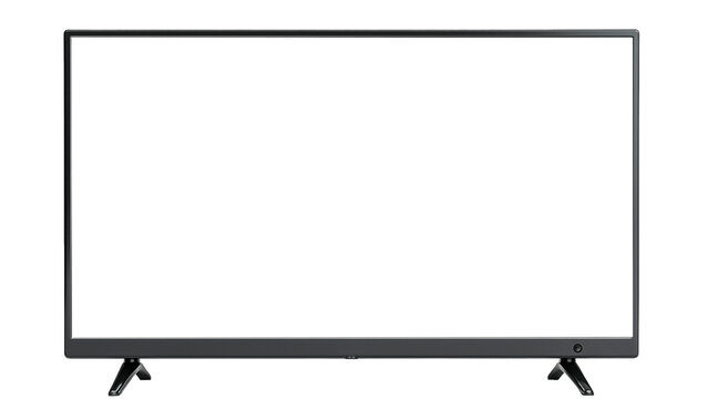 Flat screen television with transparent screen for placing image. Isolated on transparent background. Cutout.