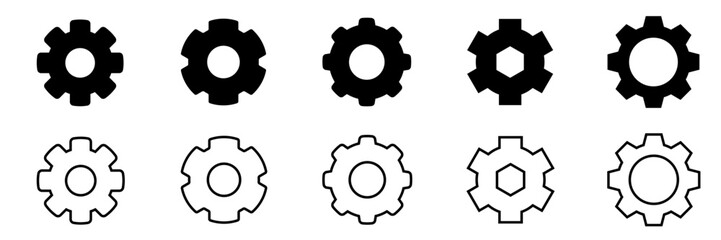 gear icon. Gear icon set