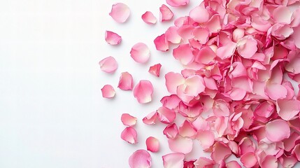 Obraz premium Isolated Pink Rose Petals on a White Background for Elegant Designs