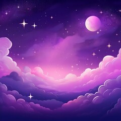 Mystical Purple Moon Sky Wallpaper Smartphone Wallpaper