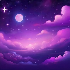 Mystical Purple Moon Sky Wallpaper Smartphone Wallpaper