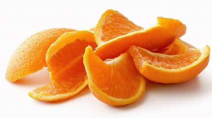 Freshly Sliced Orange Segments Showcasing Vibrant Juicy Fruit
