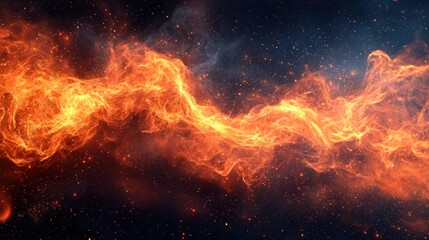 Fototapeta premium Fiery stream, cosmic background, energy, design (1)