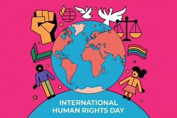 Obraz premium International Human Rights Day: Celebrating global equality, peace, and justice for all.