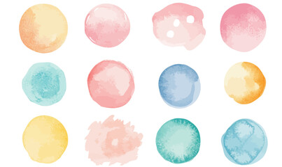 Pastel Watercolor Round Shapes Bundle for Design and Creative Projects