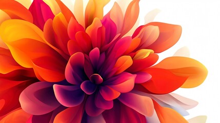 Colorful Flower Petals in Wide Angle Centered Shot