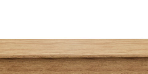 Empty aged wooden table top isolated used to display or mount your products