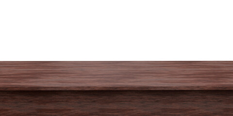 Empty aged wooden table top isolated used to display or mount your products