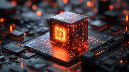 Illuminated AI Network in Dynamic Motion - Digital Rendering