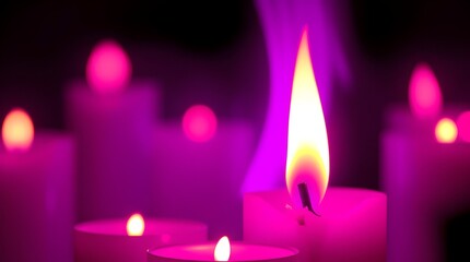 Purple Flames: Candlelight Glow