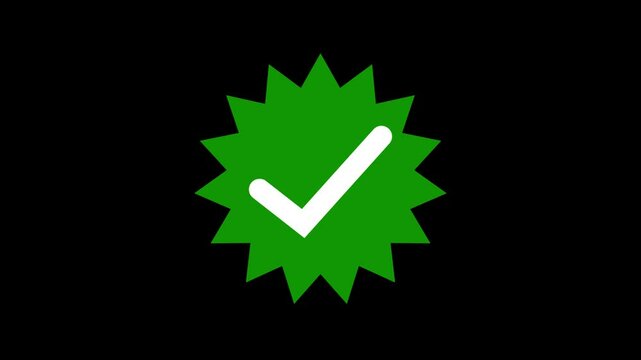 Check mark animation green color, green check mark on black