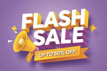 Fototapeta premium Flash Sale! Up to 50% off. Announcing a limited-time discount event.