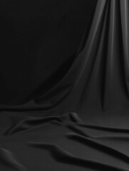 Fototapeta premium Black Solid Color Background for HD Camera Use with Text and Stylized Elements, ideal for abstract footage or motion graphics