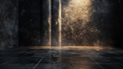 Dark Toned Wall and Floor Background for Rendering and Texturing
