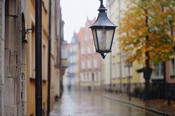 A street light stands out amidst the rain, providing some comfort and visibility