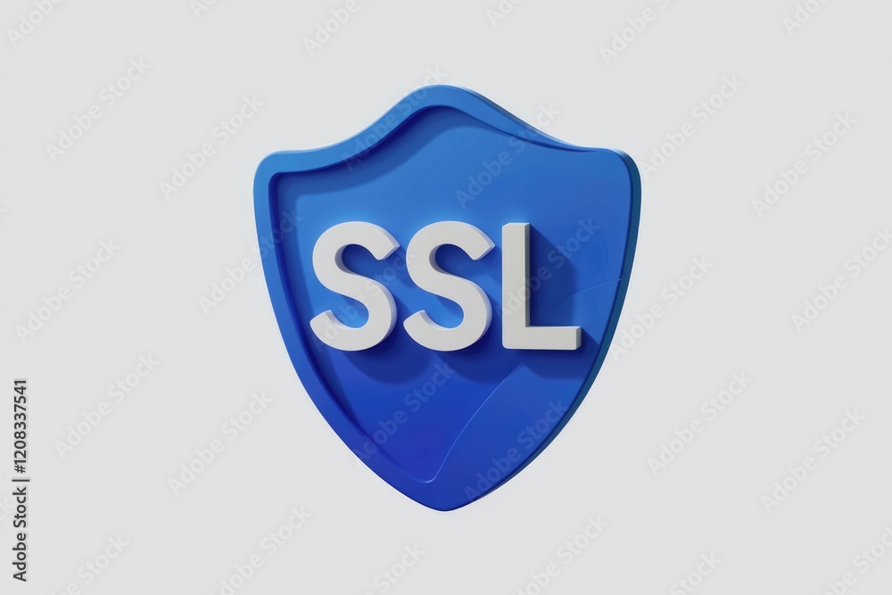 Aufkleber A blue shield with the letters SSL, representing secure online connections and data encryption.