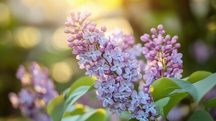 Obraz premium Softly Blooming Lilac Flowers in a Natural Garden Setting