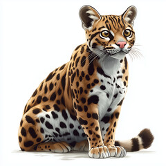 Naklejka premium portrait of a ocelot isolated