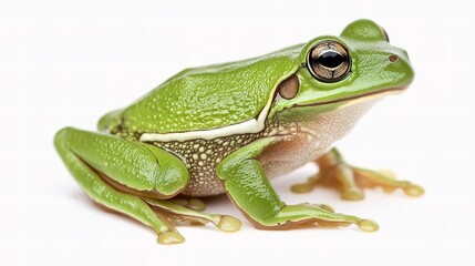 Obraz premium European Tree Frog in Side View with Vibrant Green Coloration