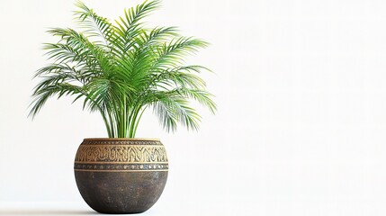 Obraz premium Areca Palm in Decorative Pot Isolated on White Background