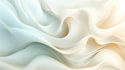 Fototapeta premium elegant 3d flowing waves in soft pastel gradient colors, smooth organic forms creating dynamic movement across space, minimalist aesthetic with depth and shadow