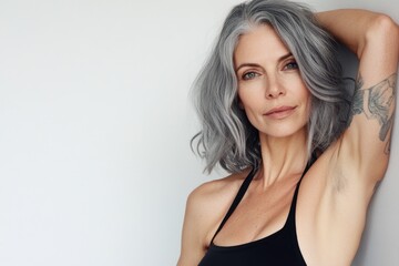 Senior woman posing for a photo shoot