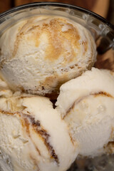 balls of creamy ice cream with the addition of natural maple syrup