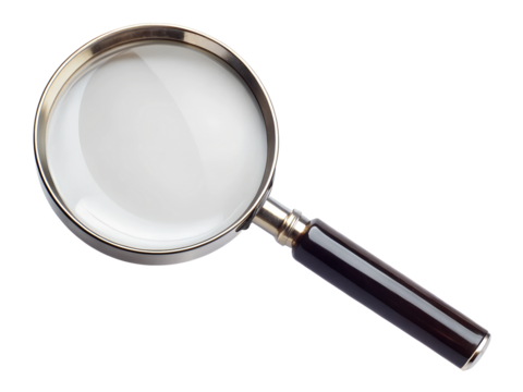 magnifying glass on white background