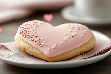 Pink Heart-Shaped Cookie Illustration